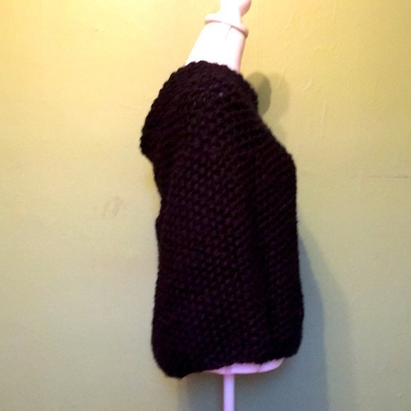 FREE PEOPLE black and grey knit cape - Picture 3 of 8